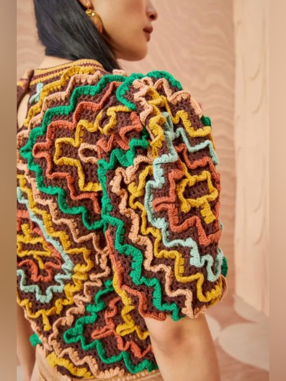 Ulla Johnson Kalila Top Fire Opal Crochet Short Sleeves Size P/S - Picture 2 of 16